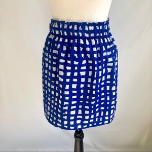 Francesca’s Dina Be Blue White Gingham Check Skirt